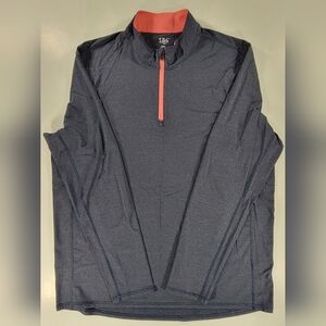 1764 Golf Mens Large 1/4 Zip Long Sleeve Activewear Stretch Pullover Blue Noah